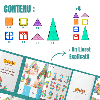 TILES – Jeu de construction magnétique 3D pour enfants (Set créatif)